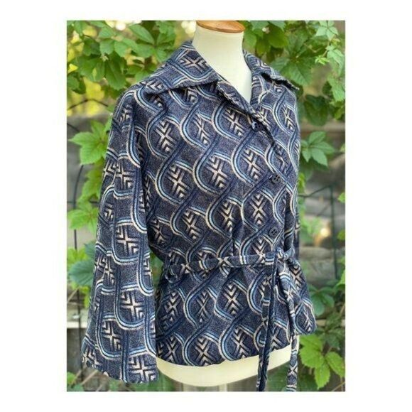 Vintage 70s Holt Renfrew Cotton Velvet Short Coat Fall Jacket - Picture 3 of 15